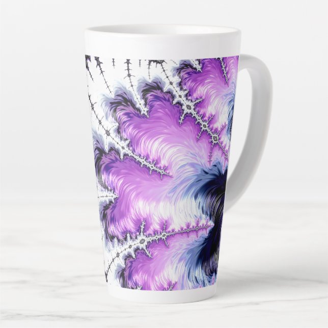 Tasse Latte Art Fractal moderne coloré (Angle droit)