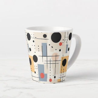 Tasse Latte Art géométrique abstrait du milieu du XXe siècle