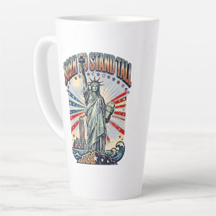 Tasse Latte Art Patriotique Né pour Se Tenir Droit