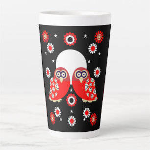 Tasse Latte Art populaire de Chouette scandinave