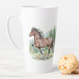 Tasse Latte Astrid Aquarelle Cheval Islandais
