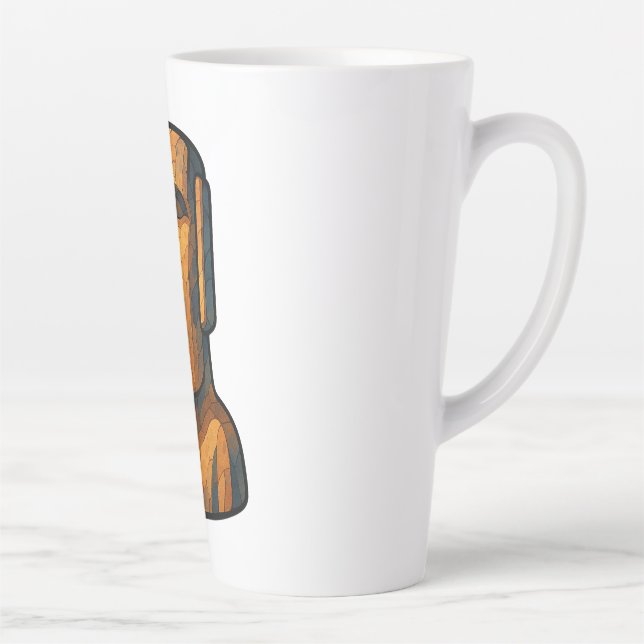 Tasse Latte Attitude antique stoïque Moai (Droite)