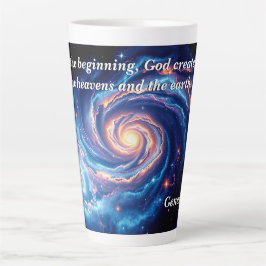 Tasse Latte Au début, Dieu et Verse de création
