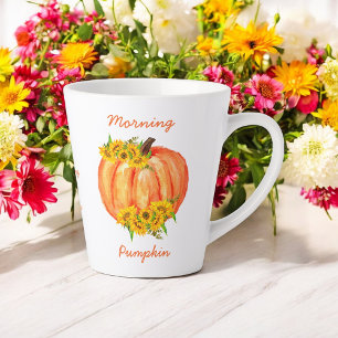 Tasse Latte Automne Orange Citrouille Thanksgiving Friendsgivi