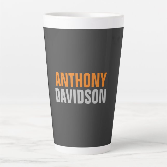 Tasse Latte Autre Parfait Cute Grey Orange Gras Texte (Devant)