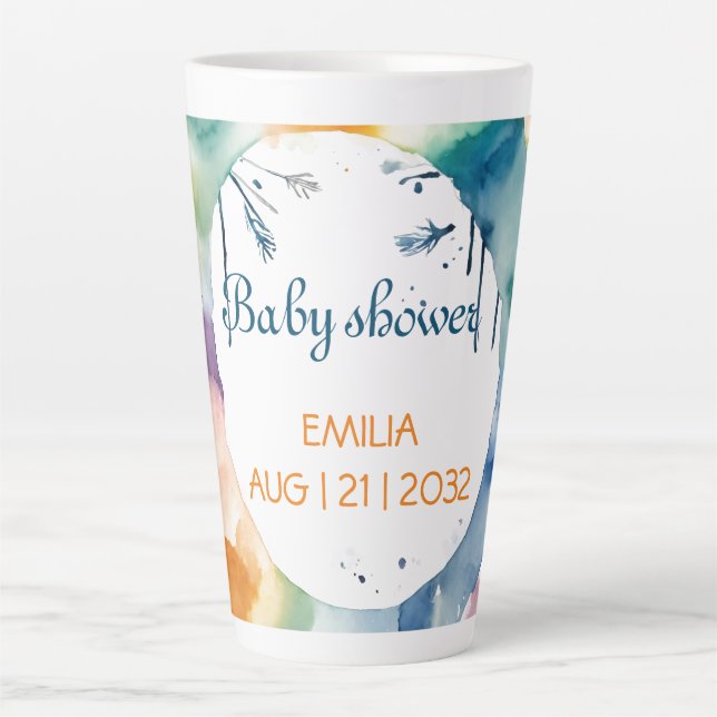 Tasse Latte Baby shower BOHO personnalisé (Devant)