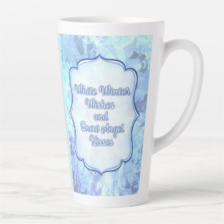 Tasse Latte Baisers à neige - Carte de voeux d'hiver Whimsical