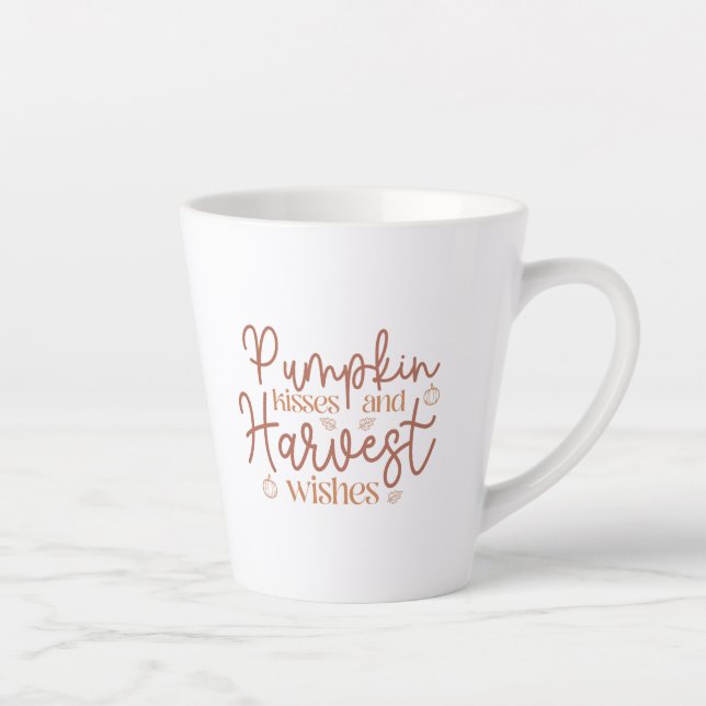 Tasse Latte Baisers citrouilles et souhaits de récolte (Droite)