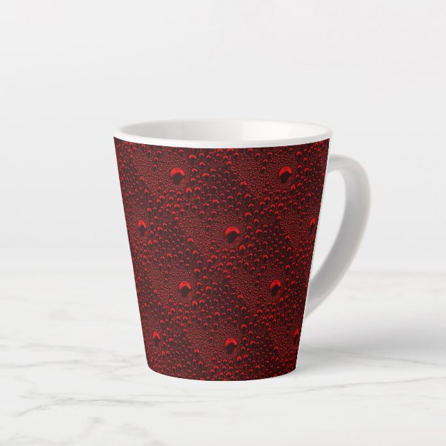 Tasse Latte Baisses d'eau sur le métal Crimson (Angle droit)