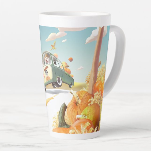 Tasse Latte Balade en Citrouille lunaire (Angle droit)