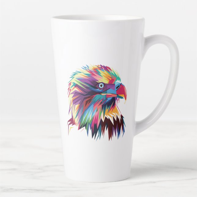 Tasse Latte Bald Eagle géométrique Prismatic Design-80590 (Droite)