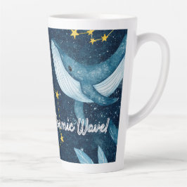 Tasse Latte Baleines Surf Vagues cosmiques Design Constellatio