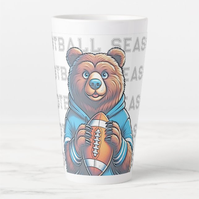 Tasse Latte Ballon de football américain personnalisé (Devant)