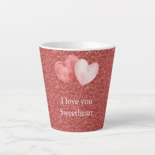 Tasse Latte Ballons en forme de cœur rose rouge Sweetheart sci