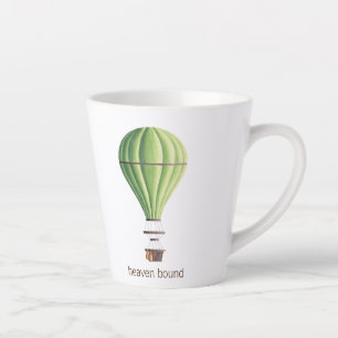 Tasse Latte Balloon à air chaud vert Vintage