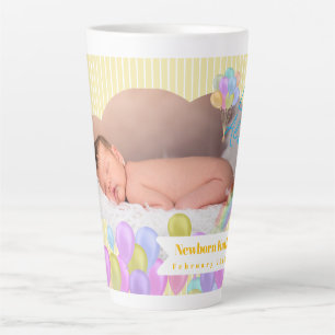 Tasse Latte Ballotte arc-en-ciel nuage photo jaune