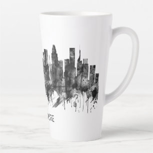 Tasse Latte Baltimore Maryland Skyline BW
