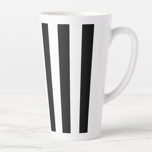 Tasse Latte Bande noire et blanche (Droite)