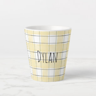 Tasse Latte Bandes plaquées or jaune blanc