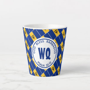 Tasse Latte BARBADOS Patriotique personnalisable Bajan