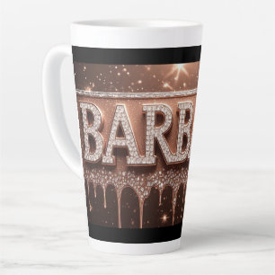 Tasse Latte Barbara Nom en Rose Gold qui dégouline