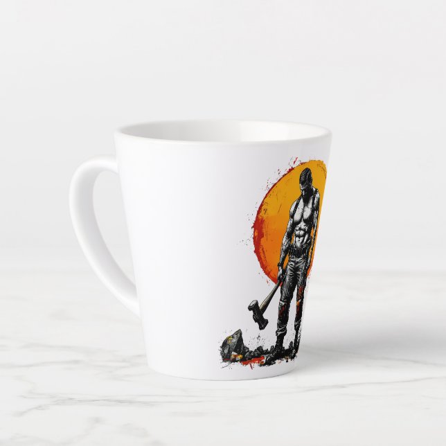 Tasse Latte barbare guerrier imaginaire médiéval hummerLatte M (Angle gauche)
