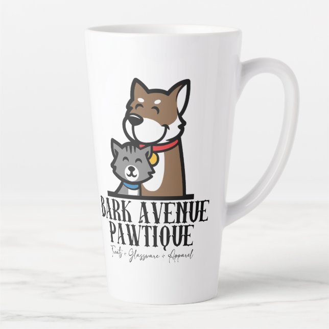 Tasse Latte BARK AVENUE PAWTIQUE - logo 3 (Droite)
