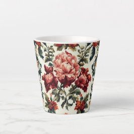 Tasse Latte baroque italien. Fleurs et Feuilles chics