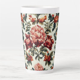 Tasse Latte baroque italien. Fleurs et Feuilles chics
