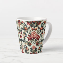 Tasse Latte baroque italien. Fleurs et Feuilles chics