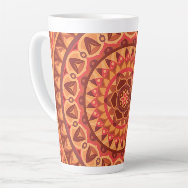 Tasse Latte Base Brown Mandala (Angle gauche)