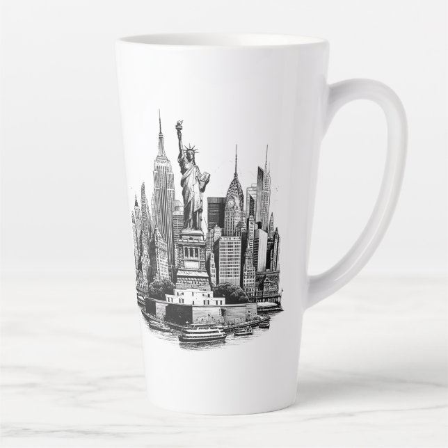 Tasse Latte Bâtiments de New York City Architecture art (Droite)