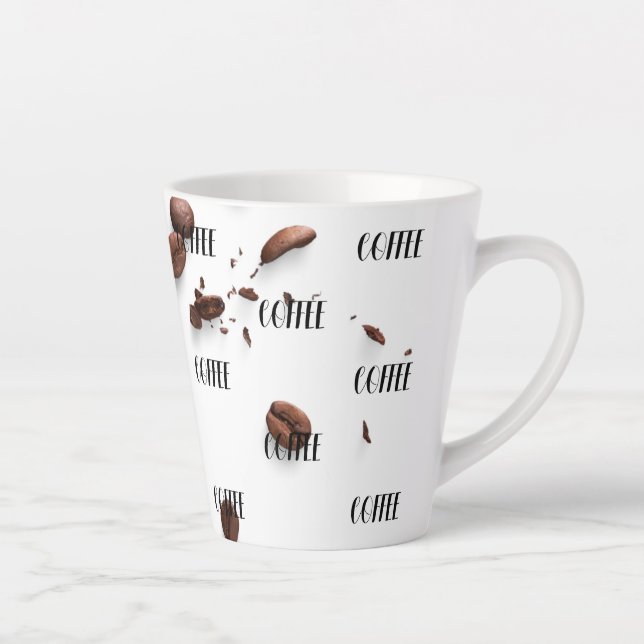 Tasse Latte Batteries motifs de fèves de café (Droite)