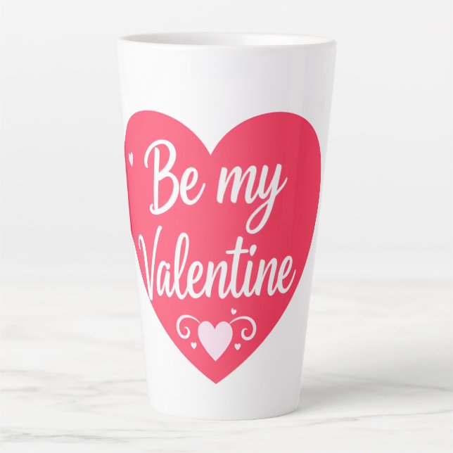 Tasse Latte Be my Valentine Heart (Devant)
