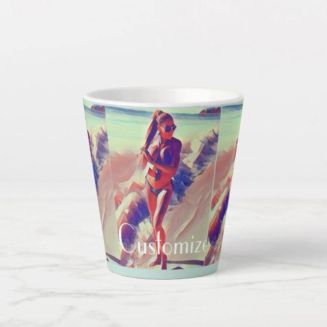 Tasse Latte Beach Girl Thunder_Cove (Devant)