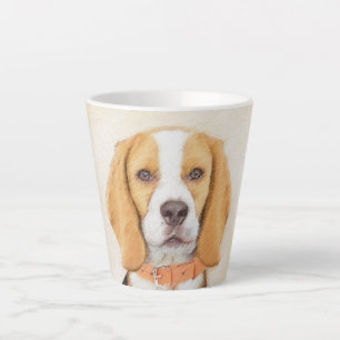 Tasse Latte Beagle Hound Dog Peinture Animal Art original