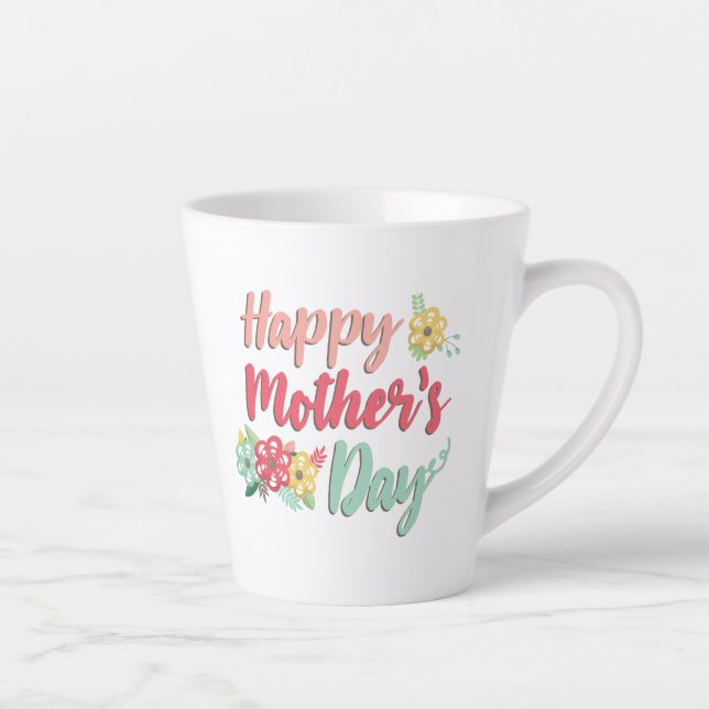 Tasse Latte Beau Joyeux anniversaire (Droite)