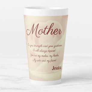 Tasse Latte Beau Poème Mère Personnalisé