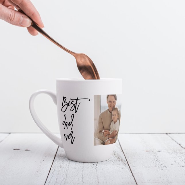 Tasse Latte Beauté Collage photo Meilleur papa Jamais Cadeau (Créateur téléchargé)