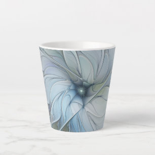 Tasse Latte Beauté Élégante Art Abstrait Moderne Fleur Fractal
