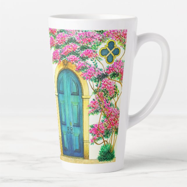 Tasse Latte Beauté intemporelle Ancienne porte de la fête des  (Droite)