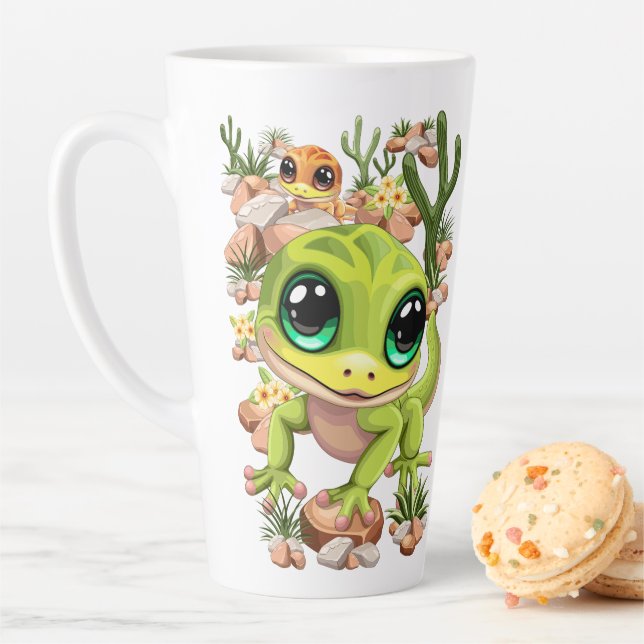 Tasse Latte Bébé Geckos jote personnages de dessin (En situation)