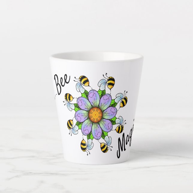Tasse Latte Bee Magique petite tresse en latte (Devant)