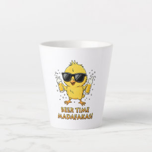 Tasse Latte Beer Time Madafakas Drôle Mème Duck Goose Retro