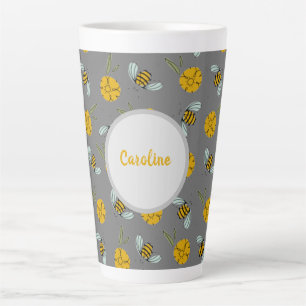 Tasse Latte Bees & Beurre sur Grey
