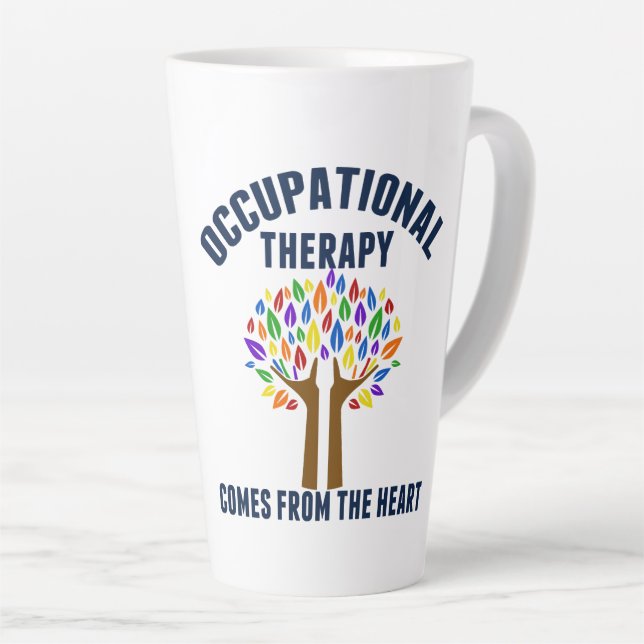 Tasse Latte Belle citation d'ergothérapie (Angle droit)