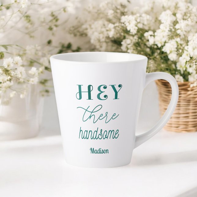 Tasse Latte Belle citation Inspiration Vert Blanc (Créateur téléchargé)