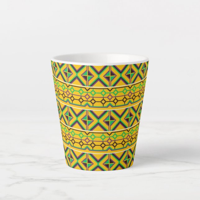 Tasse Latte Belle Kente Ghana African Ethnic imprimé (Devant)