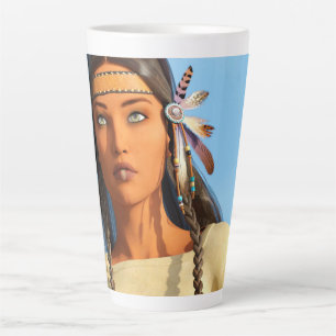 Tasse Latte Belle tenue autochtone amérindienne