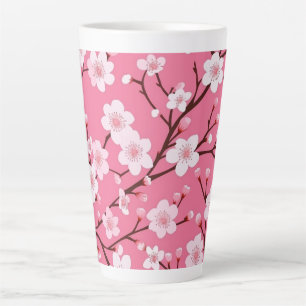 Tasse Latte Belles fleurs de cerisiers